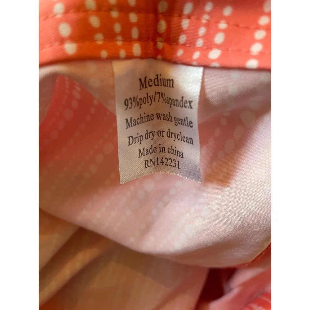 Rip Skirt Hawaii Size M Length 1 Coral White Dot Print Wrap Skirt Swim Cover